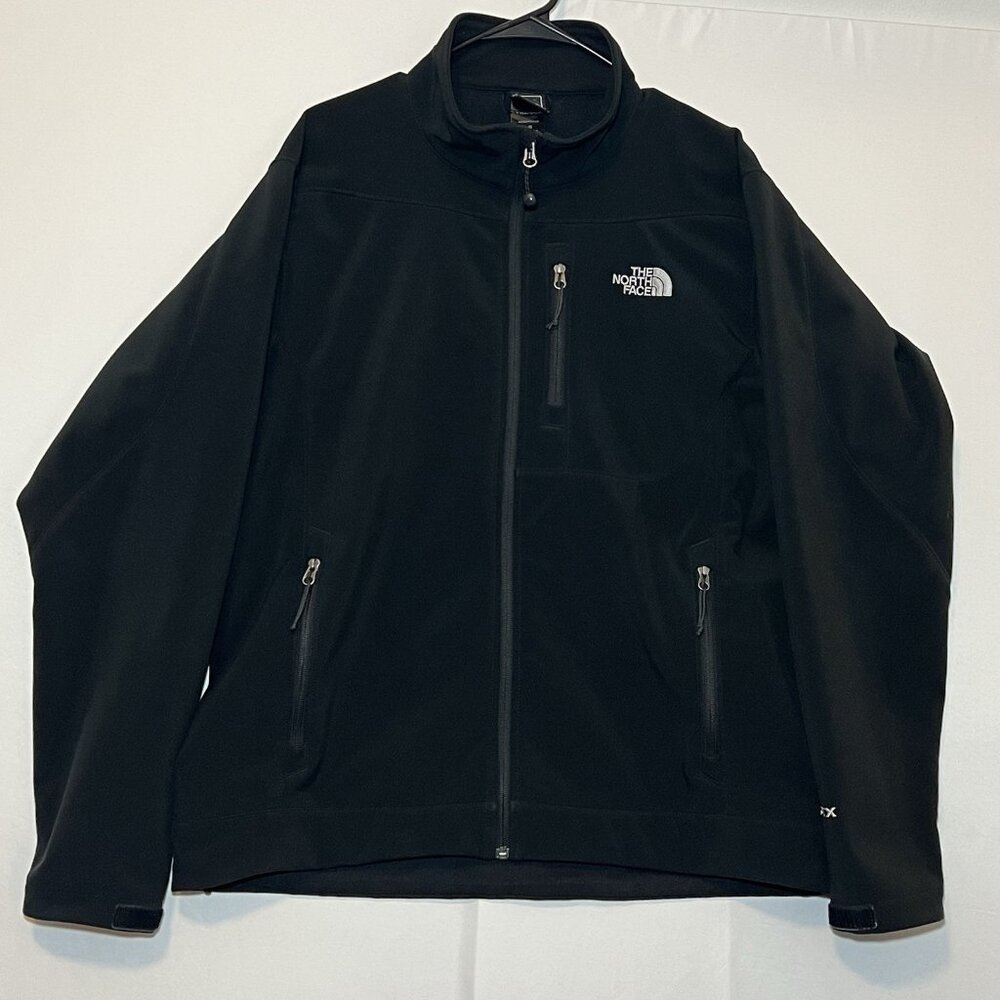 The North Face Men’s Large Jacket Black Apex Softshell Wind Resistant Full Zipp